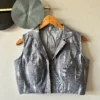 Pure Ikkat Handloom Cotton Collar Blouse – Padded Front-Open Readymade Blouse for Office Wear (Size 34-42 Alterable) - Image 6