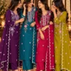 Pure Mul Chanderi Embroidered Kurta Pant Set with Scalloped Dupatta | 3-Piece Festive Suit Set for Women