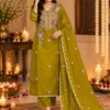 Pure Mul Chanderi Embroidered Kurta Pant Set with Scalloped Dupatta | 3-Piece Festive Suit Set for Women - Image 2
