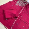Pure Mul Chanderi Embroidered Kurta Pant Set with Scalloped Dupatta | 3-Piece Festive Suit Set for Women - Image 9