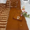 Pure Mul Chanderi Handwork Kurta Set with Zari Stripe Dupatta – Ambika Festive Collection - Image 4