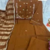 Pure Mul Chanderi Handwork Kurta Set with Zari Stripe Dupatta – Ambika Festive Collection - Image 7