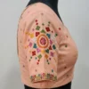 Pure Raw Silk Readymade Blouse – Gujarati Kutchi Hand Embroidery & Mirror Work Saree Blouse with Deep Round Back - Image 6