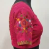 Pure Raw Silk Readymade Blouse – Gujarati Kutchi Hand Embroidery & Mirror Work Saree Blouse with Deep Round Back - Image 7