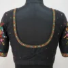 Pure Raw Silk Readymade Blouse – Gujarati Kutchi Hand Embroidery & Mirror Work Saree Blouse with Deep Round Back - Image 8