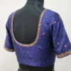 Pure Raw Silk Readymade Blouse – Gujarati Mandala Thread Embroidery & Mirror Work Saree Blouse with Deep Round Back - Image 6