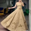 Pure Rayon Cotton 5–6 Meter Flared Skirt with Blouse Fabric | Gold Appliqué Work Festive Lehenga Skirt - Image 5