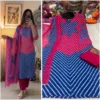 Pure Rayon Cotton Leheriya Printed Kurti Pant Set with Dupatta – 3-Piece Daily & Festive Ethnic Suit Set - Image 3