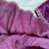 Purple Raw Silk Designer Blouse with Scalloped Cutwork Neckline | Hand Embroidered Zari Saree Choli - Image 4