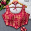 Raas Leela Banarasi Brocade Corset Blouse | Readymade Padded Sleeveless Blouse with Dori & Latkan (Sizes 38-40) - Image 11