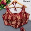Raas Leela Banarasi Brocade Corset Blouse | Readymade Padded Sleeveless Blouse with Dori & Latkan (Sizes 38-40) - Image 14