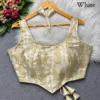 Raas Leela Banarasi Brocade Corset Blouse | Readymade Padded Sleeveless Blouse with Dori & Latkan (Sizes 38-40) - Image 16