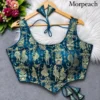 Raas Leela Banarasi Brocade Corset Blouse | Readymade Padded Sleeveless Blouse with Dori & Latkan (Sizes 38-40) - Image 4