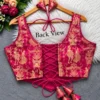 Raas Leela Banarasi Brocade Corset Blouse | Readymade Padded Sleeveless Blouse with Dori & Latkan (Sizes 38-40) - Image 9