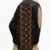 Raw Silk Embroidered Saree Blouse – Floral Thread Work Elbow Sleeve Readymade Blouse with Back Cutout - Image 4