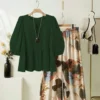 Rayon Peplum Top with Printed Lycra Palazzo Set – 2-Piece Western Casual Co Ord Set with Pockets for Women - Image 2