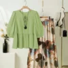 Rayon Peplum Top with Printed Lycra Palazzo Set – 2-Piece Western Casual Co Ord Set with Pockets for Women - Image 3