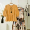 Rayon Peplum Top with Printed Lycra Palazzo Set – 2-Piece Western Casual Co Ord Set with Pockets for Women - Image 4