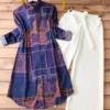 Rayon Printed Shirt Kurti Set  Stretchable Lycra Palazzo - Image 12