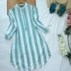 Rayon Printed Shirt Kurti Set  Stretchable Lycra Palazzo - Image 3