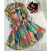 Rayon Printed Shirt Kurti Set  Stretchable Lycra Palazzo - Image 4