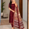Ready-to-Wear Mangalagiri Butti Silk Cotton Kurta Pant Set with Authentic Kalamkari Dupatta - Image 11