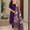 Ready-to-Wear Mangalagiri Butti Silk Cotton Kurta Pant Set with Authentic Kalamkari Dupatta - Image 2