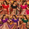 Readymade Bandhani Print Padded Saree Blouse with Side Elastic (Bust 38–42) | Soft Georgette Navratri & Festive Choli - Image 2
