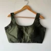 Readymade Padded Satin Silk Saree Blouse with Wide Strap Sleeveless Neckline in Multi-Color Pastel Shades - Image 11