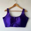 Readymade Padded Satin Silk Saree Blouse with Wide Strap Sleeveless Neckline in Multi-Color Pastel Shades - Image 19