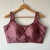 Readymade Padded Satin Silk Saree Blouse with Wide Strap Sleeveless Neckline in Multi-Color Pastel Shades - Image 20