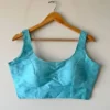 Readymade Padded Satin Silk Saree Blouse with Wide Strap Sleeveless Neckline in Multi-Color Pastel Shades - Image 21