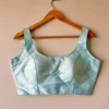 Readymade Padded Satin Silk Saree Blouse with Wide Strap Sleeveless Neckline in Multi-Color Pastel Shades - Image 22