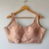 Readymade Padded Satin Silk Saree Blouse with Wide Strap Sleeveless Neckline in Multi-Color Pastel Shades - Image 23