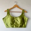 Readymade Padded Satin Silk Saree Blouse with Wide Strap Sleeveless Neckline in Multi-Color Pastel Shades - Image 24