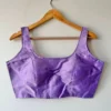 Readymade Padded Satin Silk Saree Blouse with Wide Strap Sleeveless Neckline in Multi-Color Pastel Shades - Image 9