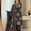 Rust Orange Pure Cotton 6060 Suit Set | Discharge Floral Print Kurti with Mirror Work & Dupatta - Image 5