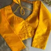 Sabyasachi Style Sweetheart Neck Full Sleeve Readymade Blouse – Padded Space Silk Saree Blouse - Image 3