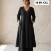Soft Mal Cotton Embroidered Angarkha Kurti with Palazzo Set – 2-Piece Ethnic A-Line Kurta Set with Front Side Pocket for Women - Image 2