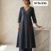 Soft Mal Cotton Embroidered Angarkha Kurti with Palazzo Set – 2-Piece Ethnic A-Line Kurta Set with Front Side Pocket for Women - Image 5