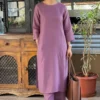 Solid Cotton Slub Straight Kurti Palazzo Set with Side Pockets (Monochrome Office & Daily Wear Co-Ord Set) - Image 5