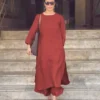Solid Cotton Slub Straight Kurti Palazzo Set with Side Pockets (Monochrome Office & Daily Wear Co-Ord Set) - Image 6