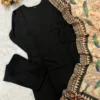Solid Liva Rayon Kurti Pant Set with Printed Cotton Dupatta - Image 12
