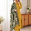 Solid Liva Rayon Kurti Pant Set with Printed Cotton Dupatta - Image 18