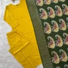 Solid Liva Rayon Kurti Pant Set with Printed Cotton Dupatta - Image 4
