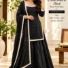 Space Silk Straight Kurti with 12-Kali Voluminous Gharara & Dupatta Set | Women Mirror & Pearl Lace Border Festive Eid Suit (Sizes S to XXL) - Image 5