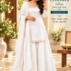 Space Silk Straight Kurti with 12-Kali Voluminous Gharara & Dupatta Set | Women Mirror & Pearl Lace Border Festive Eid Suit (Sizes S to XXL) - Image 6