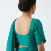 Teal Green Sweetheart Neck Readymade Saree Blouse with Tulip Petal Sleeves | Best Wholesale Price