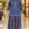 Traditional Gopi Style Cotton Flared Skirt Top 3-Piece Set - Image 4