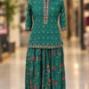 Traditional Gopi Style Cotton Flared Skirt Top 3-Piece Set - Image 8